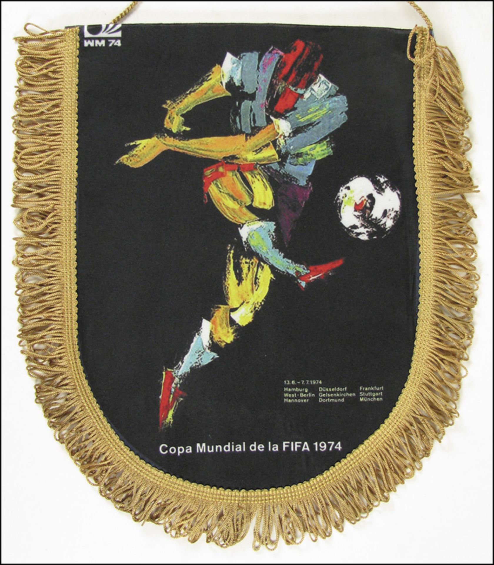 World Cup 1974. Commemorative Pennant - Color printed souvenir pennants from the 1974 FIFA World Cup