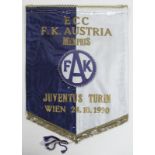 Wien, Austria - Wimpel - Original Spielwimpel "ECC - F.K. Austria Memphis - Juventus Turin - Wien