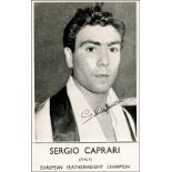 Caprari, Sergio - (1932-2015) S/W-Autogrammkarte mit original Signatur von Sergio Caprari (ITA).