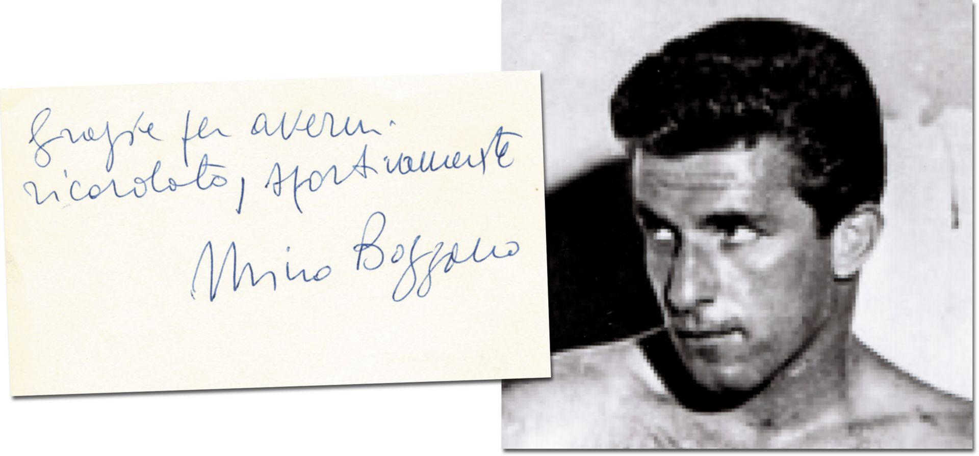Olympic Games 1956 Boxing Autograph Italy - Piece of paper with original signature of  Giacomo „Mino