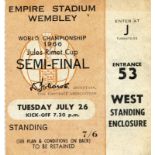 Eintrittskarte WM1966 - Semi Final: England - Portugal (2:1) am 26.7.1966 im Empire Stadium,