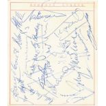 Arsenal London 1965 - Blancobeleg mit ca. 19 original Signaturen der Spieler von Arsenal London