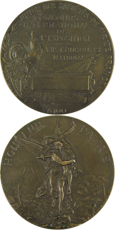 Olympic Games 1900. Shooting Winner medal - Official winner medal for Shooting at the Olympic Games 