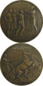 Olympic Games Anvers 1920. Participation Medal - for athlets. Bronze, 6 cm. With attractive relief m