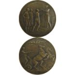 Teilnehmermedaille 1920 - Teilnehmermedaille Olympische Sommerspiele Antwerpen 1920. Bronze, 6 cm. -