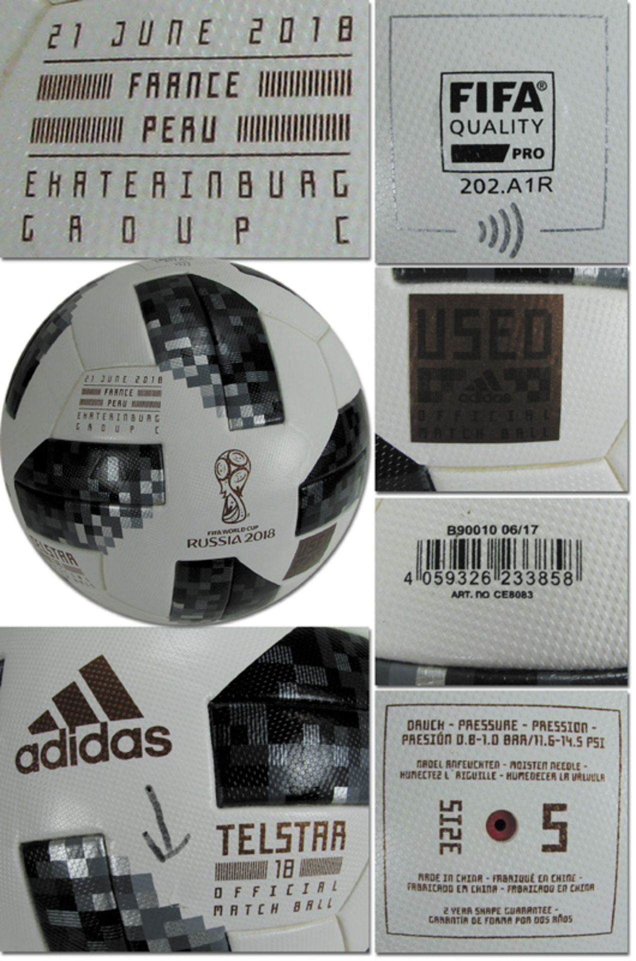 World Cup 2018 Original Adidas Used match ball - Original match ball from the Football World Cup in 