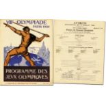 Programm OSS1924 - VIIIe Olympiade Paris 1924. Programme des Jeux Olympiques. 17 Juillet. Reunion