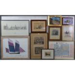 Ten various decorative paintings & prints.