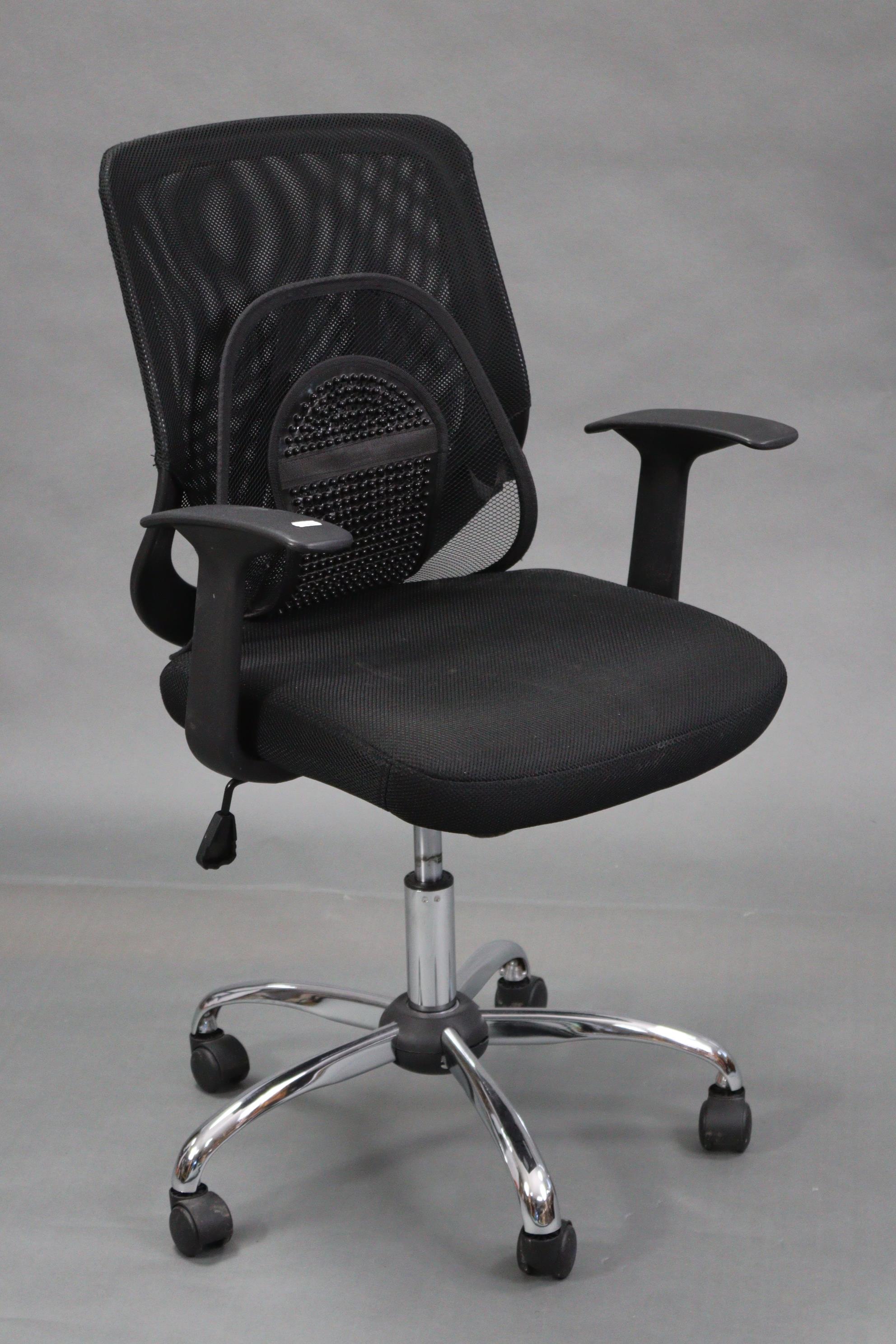 A stained pine office desk, inset black leatherette to the rectangular top, fitted two brushing - Image 2 of 7