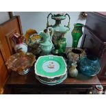 Various items of decorative china, pottery, & glassware, part w.a.f.