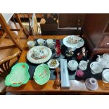 Various items of decorative china, pottery, & glassware.