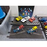 A Scalextric model racing car set, un-boxed.