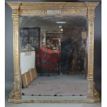 A VERY LARGE 19th century GILTWOOD & GESSO PIER GLASS, with all-over foliate decoration, the