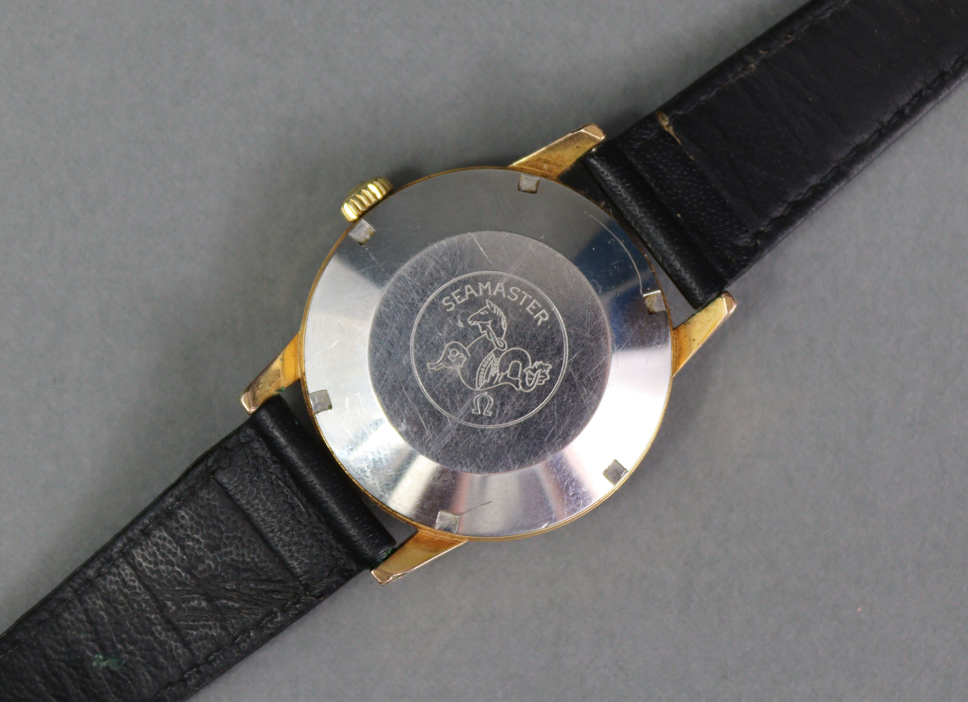 An Omega Seamaster gent’s wristwatch, the champagne dial with portrait of Sheik Essa Bin Sulman Al- - Image 4 of 7