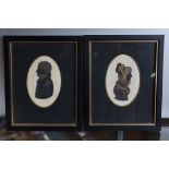 ENGLISH SCHOOL, early 19th century. A pair of male & female silhouette portraits heightened with