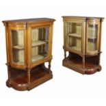 A pair of 19th century mahogany break-front display cabinets by “COWTAN & SONS, 39, OXFORD ST.