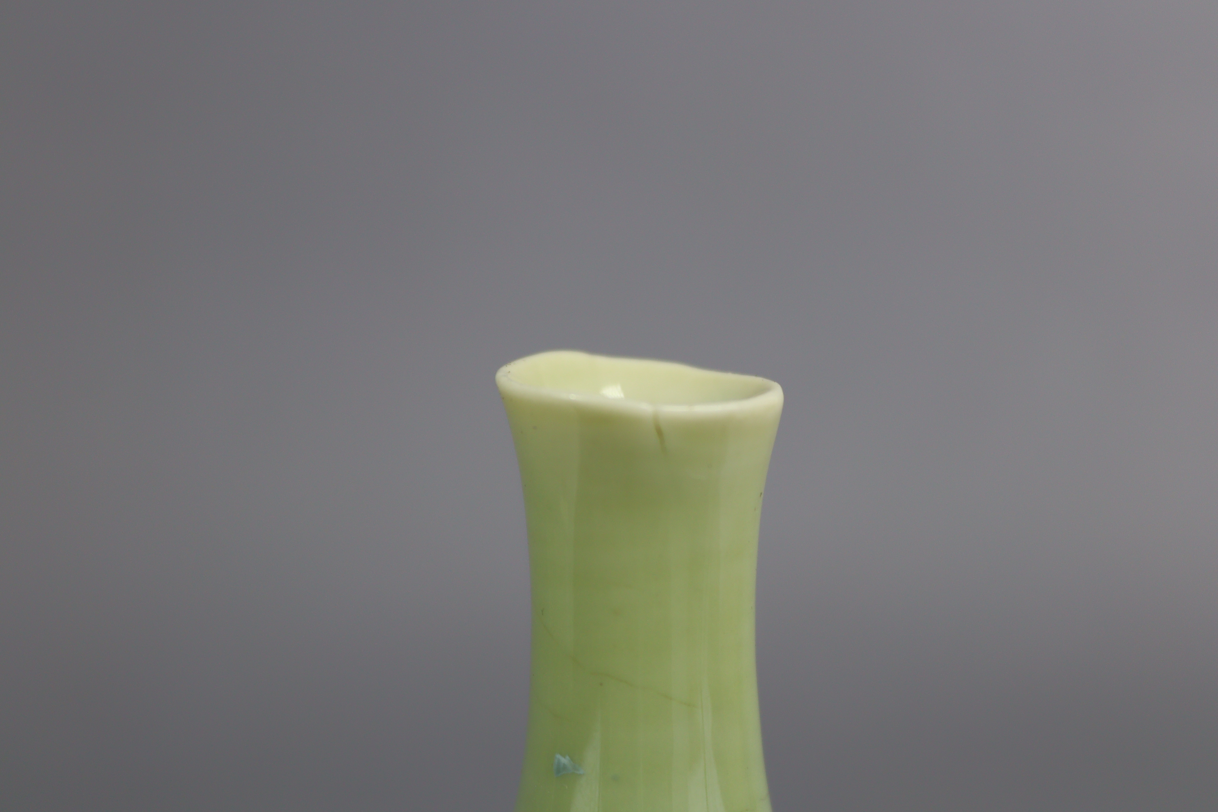 A contemporary studio porcelain bottle vase with narrow neck, celadon glazed with turquoise - Image 6 of 7