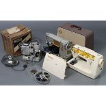 Two Singer sewing machines; & a Eumig “P 8m” film projector, boxed.