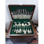 Various items of silver plated & stainless steel cutlery, cased & un-cased.