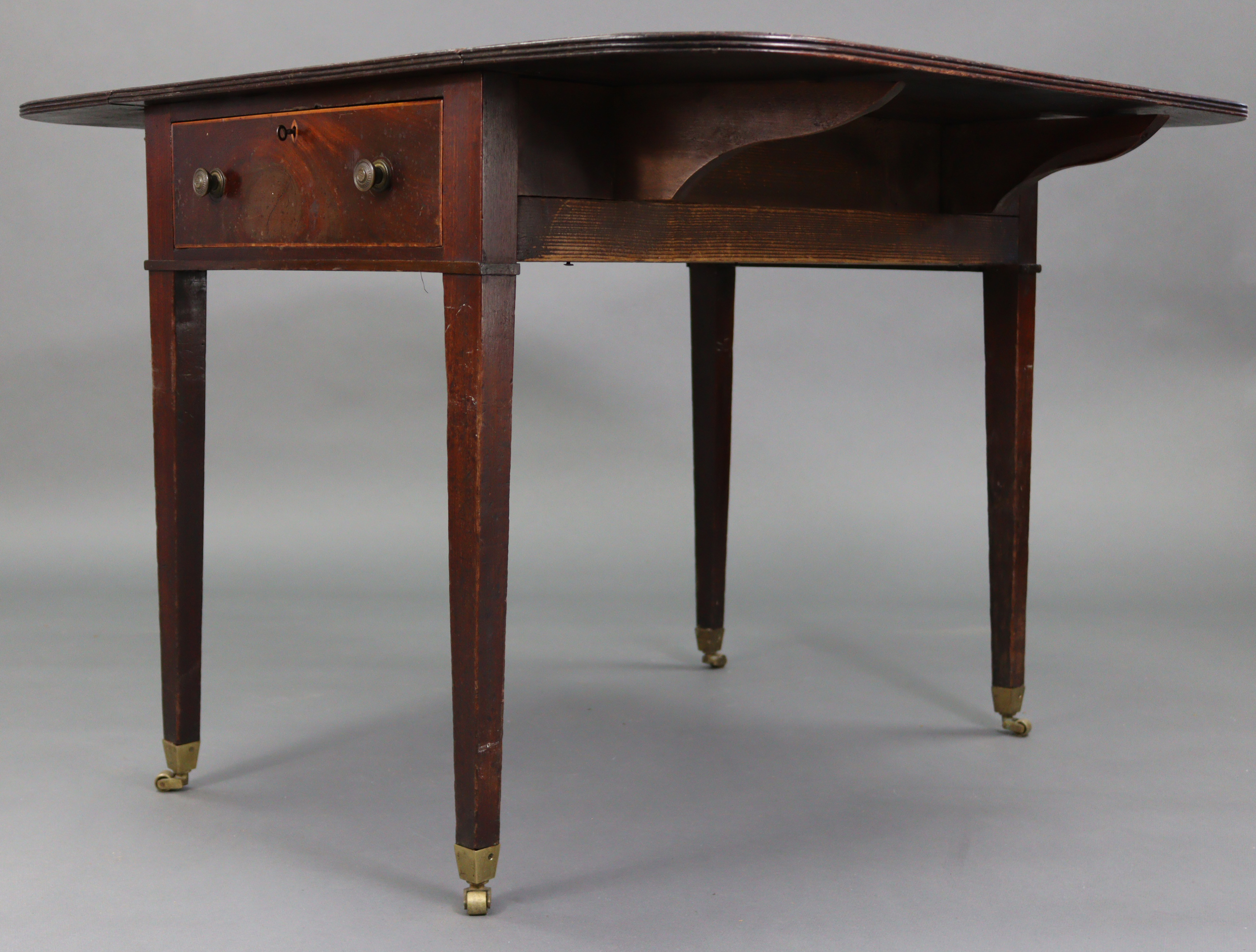 A 19th century mahogany crossbanded Pembroke table fitted drawer to either end, & on square - Image 5 of 13