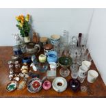 Various items of decorative china, pottery, & glassware, part w.a.f.