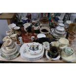 Various items of decorative china, pottery & glassware, part w.a.f.