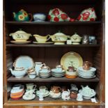 Various items of decorative china, pottery, & glassware, part w.a.f.; together with various items of