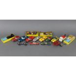 Eleven various Corgi scale model cars, un-boxed; together with four Corgi scale figure sets (Nos.