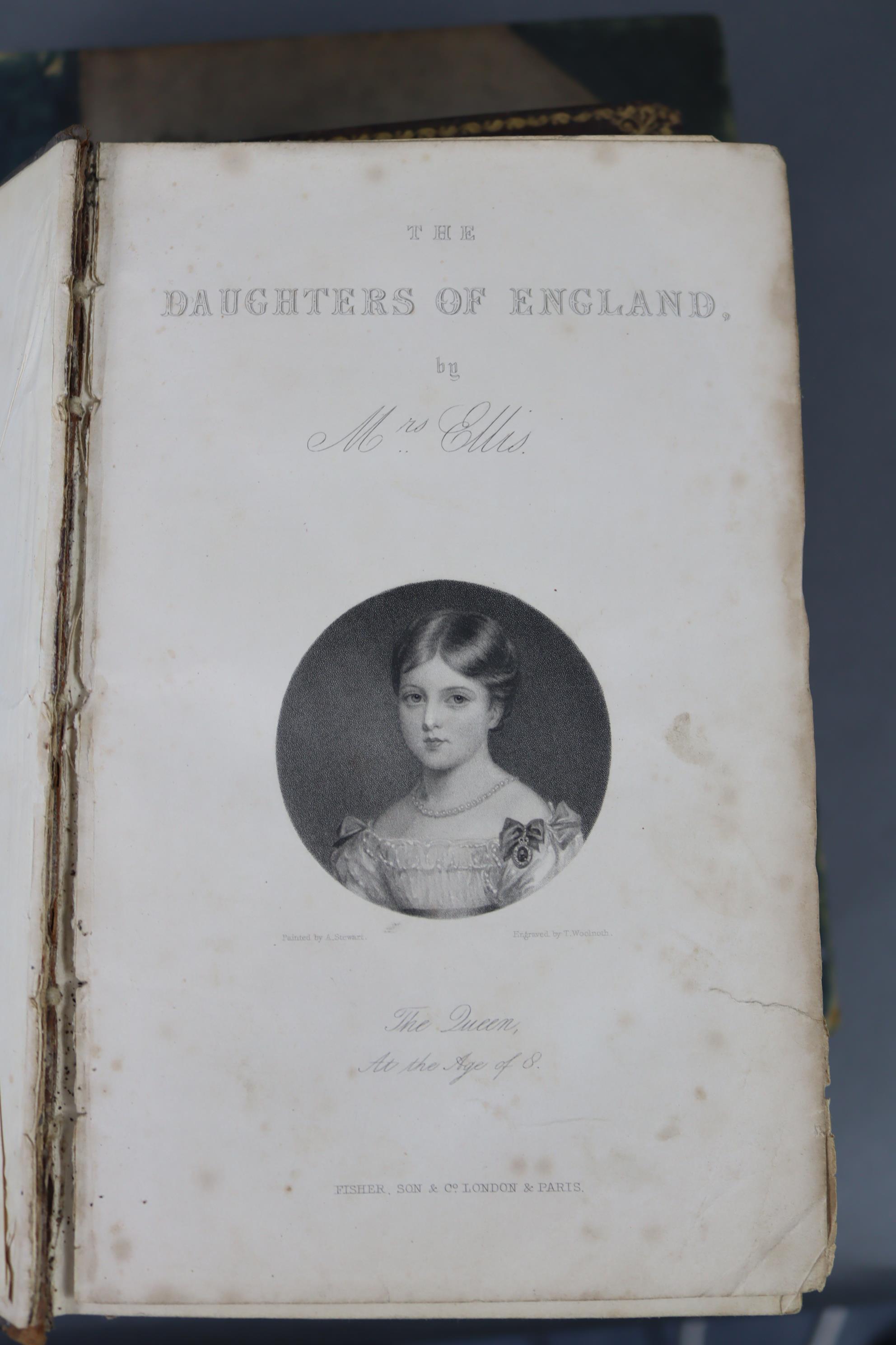 Two 19th century leather-bound volumes by Mrs Ellis “The Daughters of England” & “The Women of - Image 19 of 22