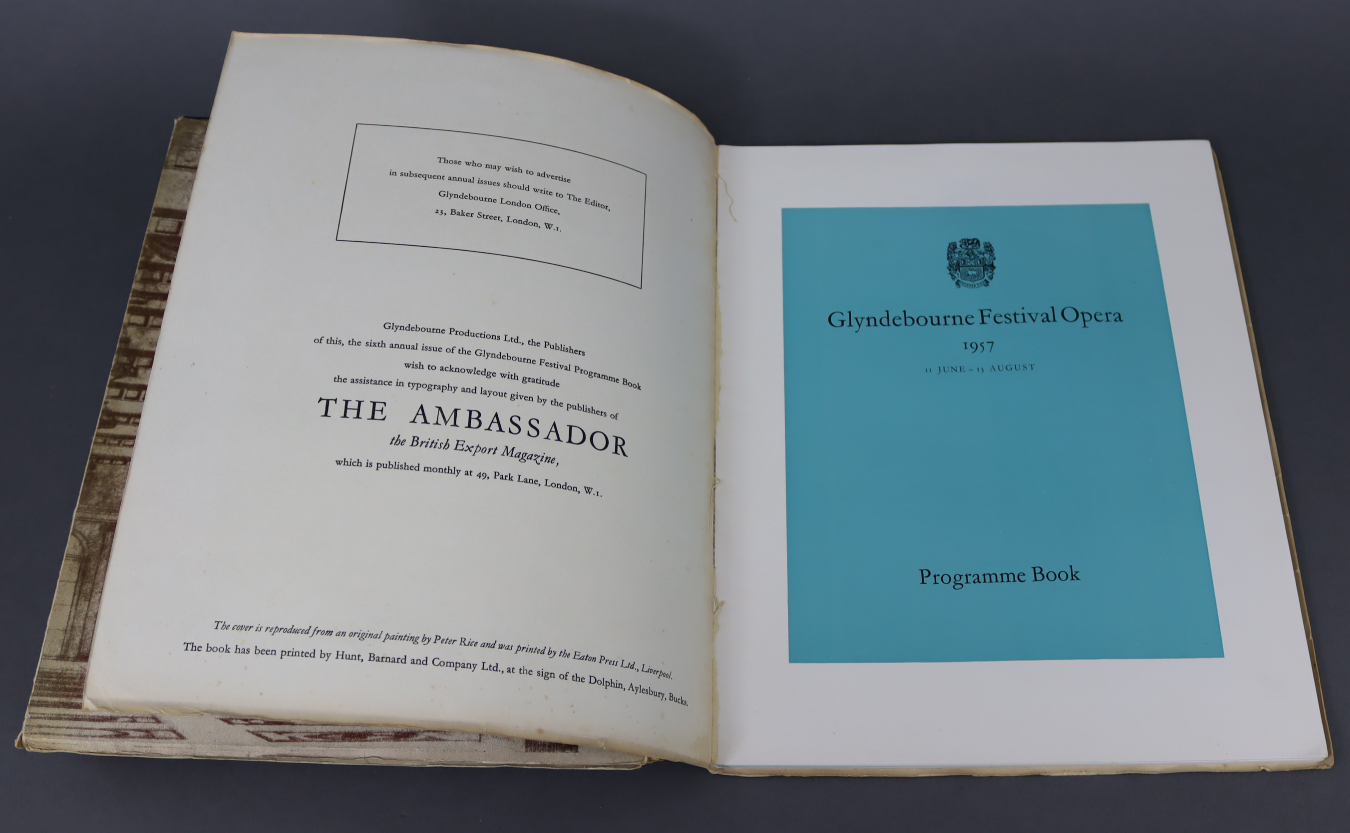 Six “Glyndebourne Festival Opera” programme books (1957, 1959, 1962, 1964, 1966, & 1968); together