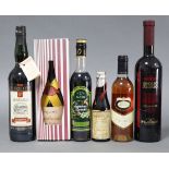 A bottle of Baglio Florio wine; a bottle of Marsala Perricone wine, both 75cl; & four various
