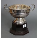 A 1980’s silver plated two-handled trophy rose bowl inscribed: “STOTHERT & PITT LTD ATHLETIC