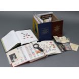 A collection of World stamps in various albums, on leaves, & lose, including GB commemoratives in