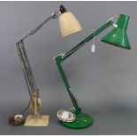 A vintage Hadrill & Horstmann counterpoise table lamp; & an HCF (Danish) anglepoise table lamp.