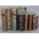 Two 19th century leather-bound volumes by Mrs Ellis “The Daughters of England” & “The Women of