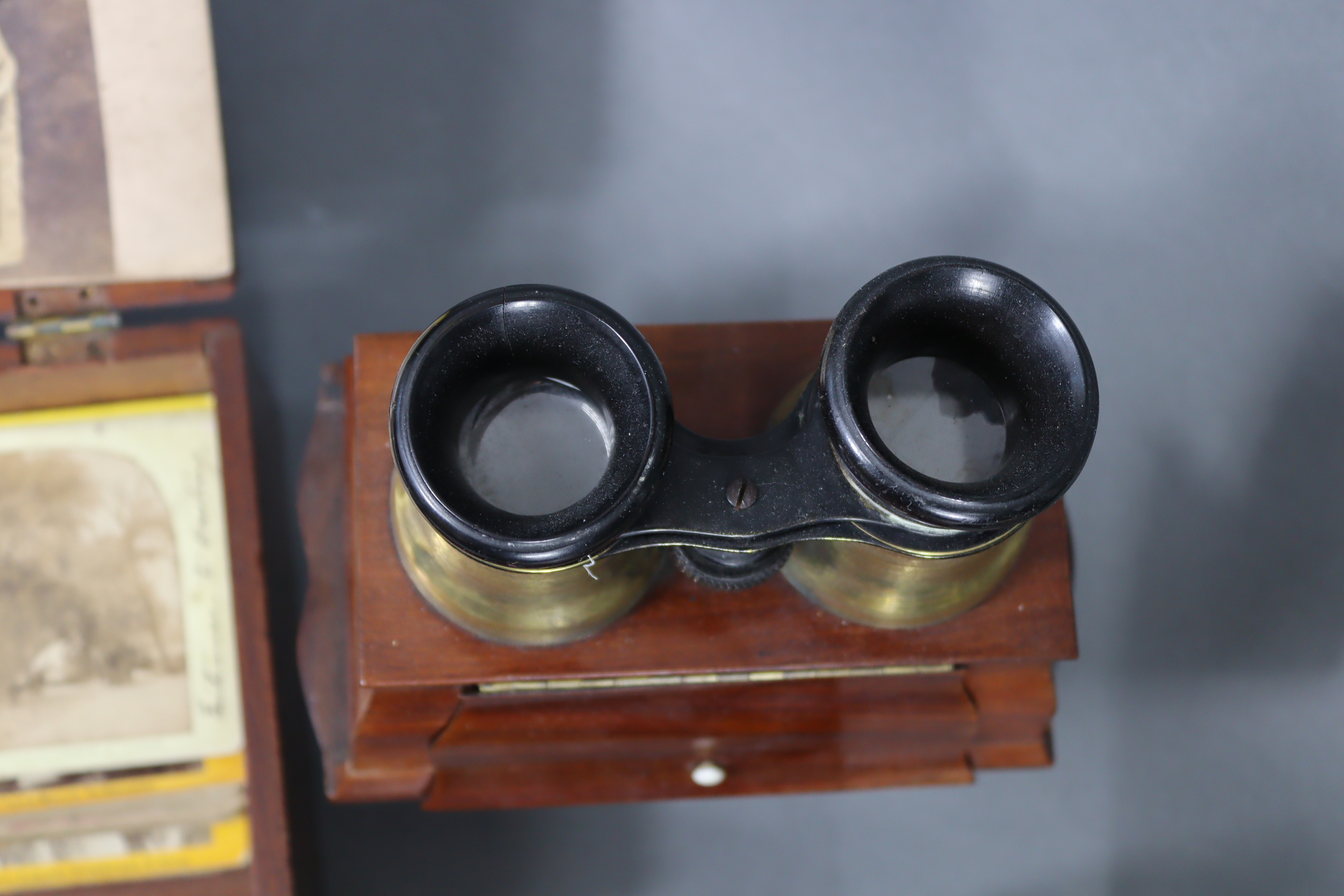 Four stereo-card viewers; a stereo-card storage box; & a quantity of stereoview cards. - Image 3 of 8