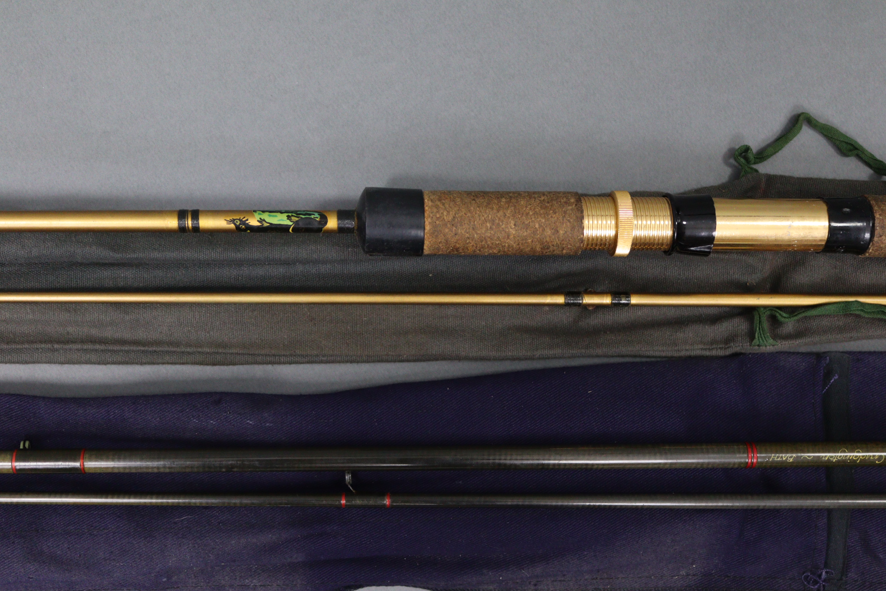 A Bob Church & Co. of Northampton 9’11” two-piece carbon #8/9 fly fishing rod; & another two-piece