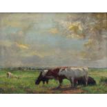 ENGLISH SCHOOL, 19th/20th century, in the manner of Sir John Alfred Arnesby Brown Cattle grazing in