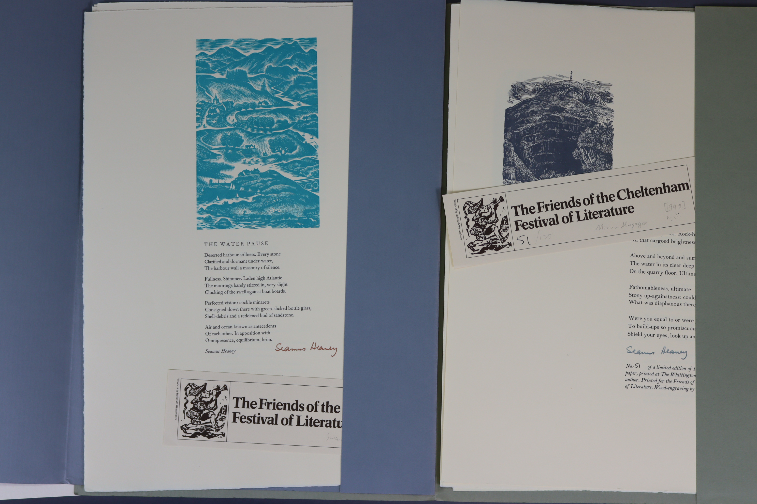 WHITTINGTON PRESS: HEANEY, Seamus (and others); “The Four Elements”, 1991, a folder produced for the - Image 4 of 4
