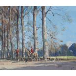 STANLEY ORCHARD (1920-2005). A hunting scene titled: “The Oakley Meet”. Signed lower left; oil on