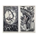 GERTRUDE HERMES (1901-1983). Two black-&-white etchings titled: “Mistletoe” & “Solomon’s Seal”; each