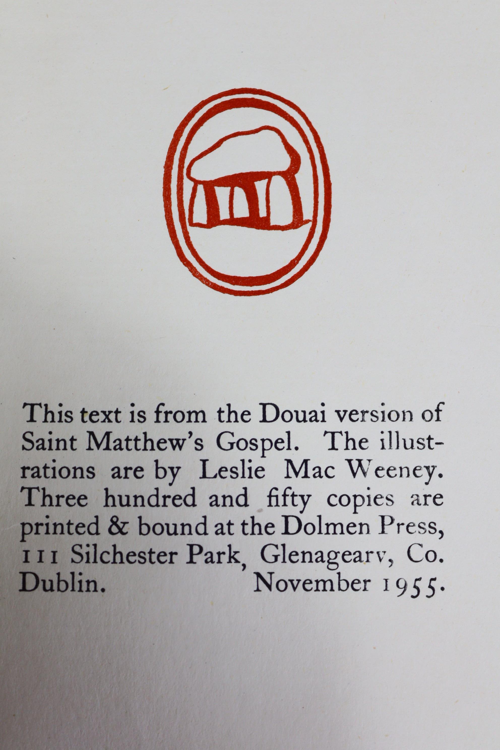 PRIVATE PRESSES (VARIOUS): DOLMEN PRESS, Dublin: “St. Matthew – The Genealogy & Nativity of Christ - Image 4 of 6