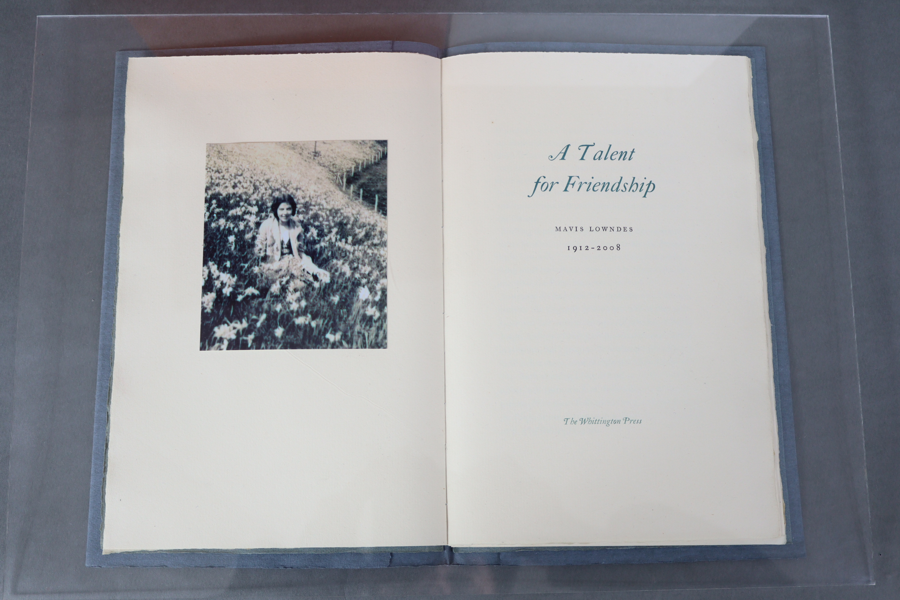 WHITTINGTON PRESS: RANDLE, John; “A Talent For Friendship-Mavis Lowndes 1912-2008”, 2011, one of 100 - Image 2 of 13