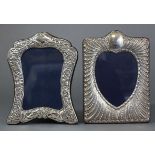 A rectangular silver photograph frame with embossed decoration, Sheffield 1993 by Carr’s of