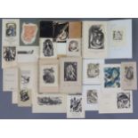 A COLLECTION OF ORIGINAL WOOD ENGRAVING GREETING CARDS, circa 1930’s, comprising: seventeen by