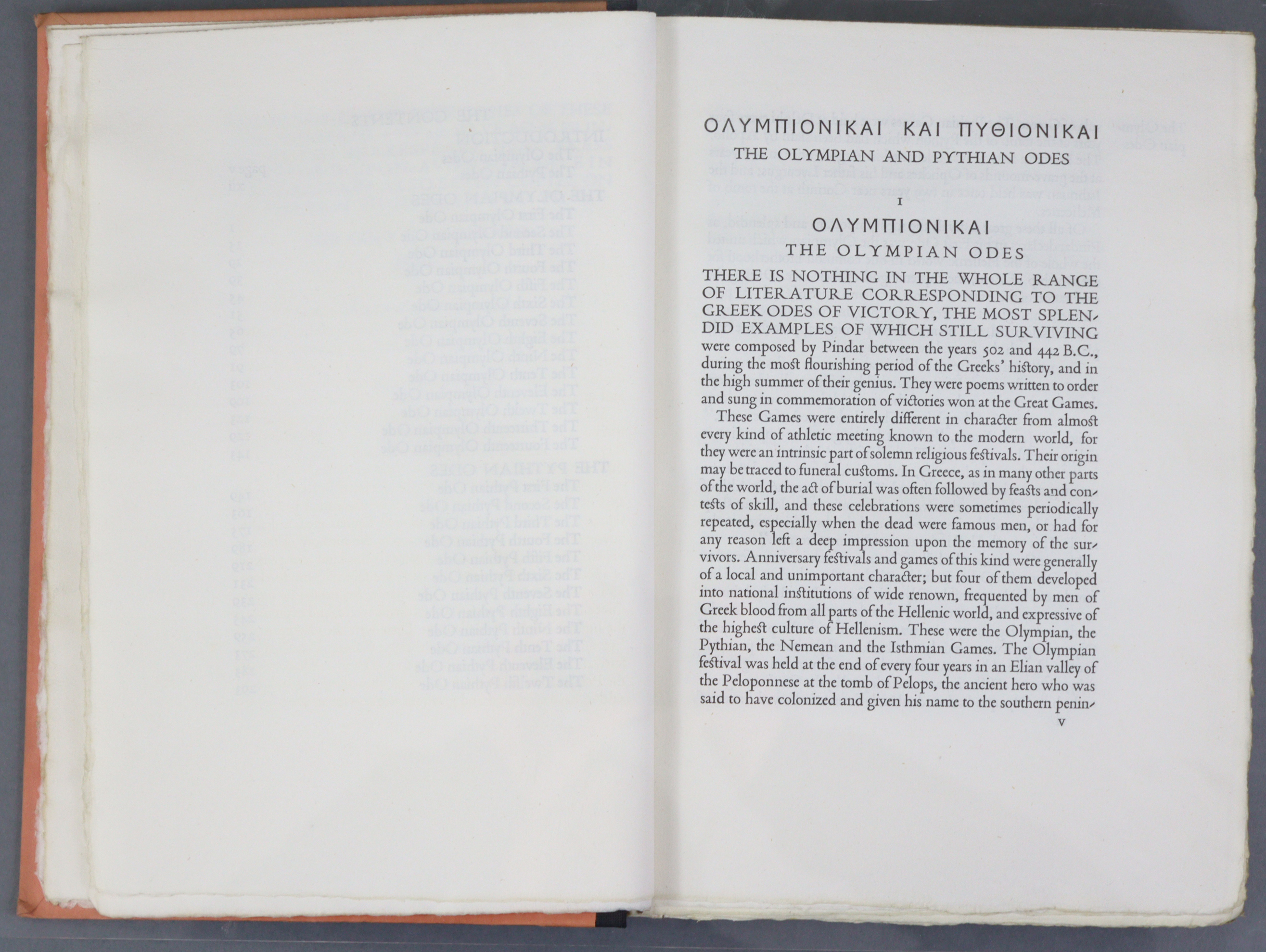 SHAKESPEARE HEAD PRESS: PINDAR: “Odes of Victory”; 2 vols. wood engravings by John Farleigh, vol - Image 13 of 19