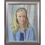 GLADYS VASEY, A.R.C.A., S.W.A. (1889-1981). A head-&-shoulders portrait of a young lady. Signed “