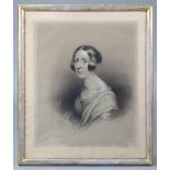 T. P. DOWNEY (British, 19th century). A head-&-shoulders portrait of Marianne Patteson; signed &