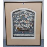 A large Limited Edition coloured print after Graham Clarke “Lord Nelson’s Victory At