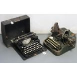 A 1920’s underwood “Standard” portable typewriter; & a 1920’s Oliver typewriter, each with case.